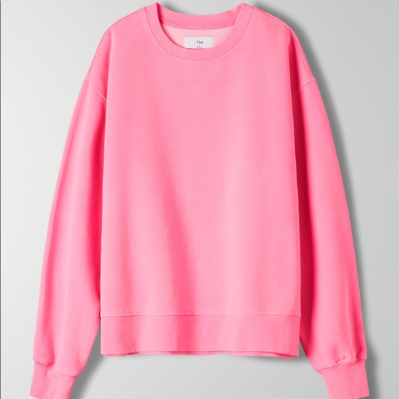 pink oversized crew neck